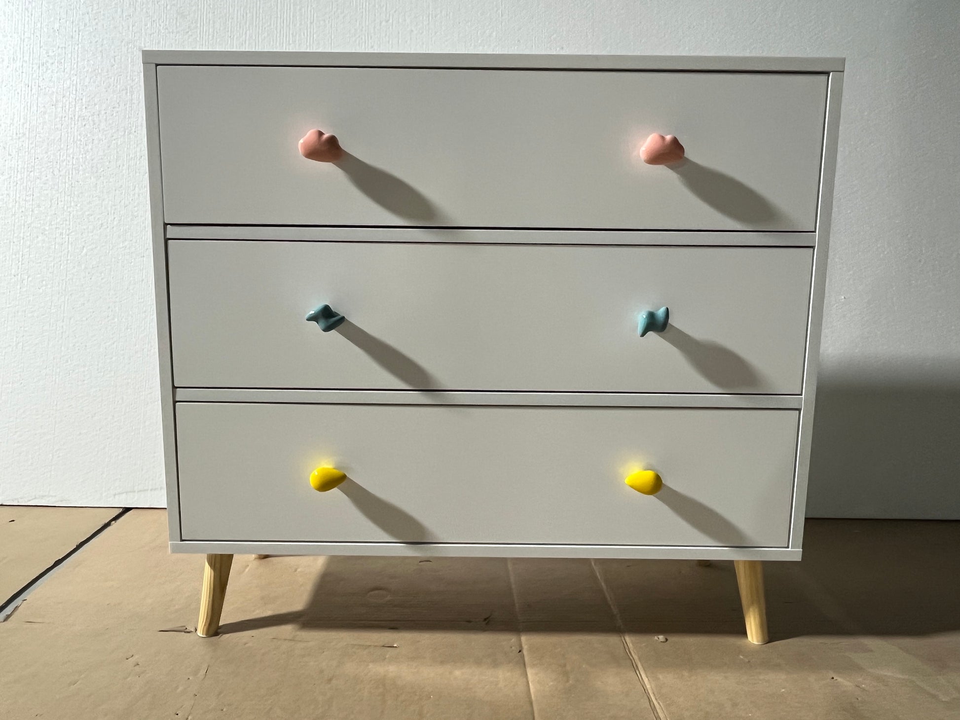 Kids 3 Drawer Dresser, Baby Nightstand for Bedroom, Storage Cabinet for Toddler Child for Living Room, Toddler Room, Nursery, Closet, Apartment (White) image 11