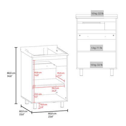 Haysi Utility Tub Cabinet with 2 frosted glass Doors, Resin Sink and 2 Interior Shelves Cabinet, Compact Vintage and Modern Bathroom Vanity image 5