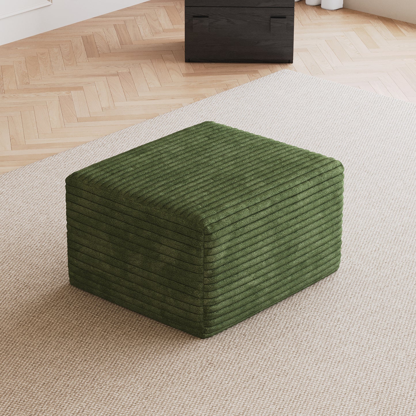 Sofa ottoman,No Assembly Required,Green(Plush Corduroy Fabric) image 2
