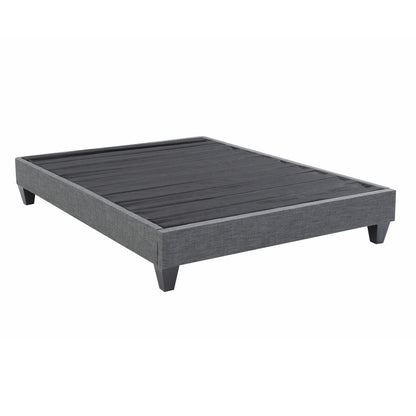 Contemporary Grey Upholstered Platform Bed, Polyester Fabric Bed Frame, Reinforced Support Geometric Foot Platform Bed No Box Spring Needed, Easy Assembly,Twin image 8