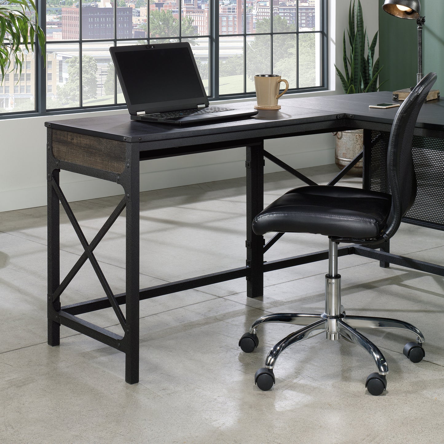 Desk Return 36" with Expanded Workspace, Brown finish image 2