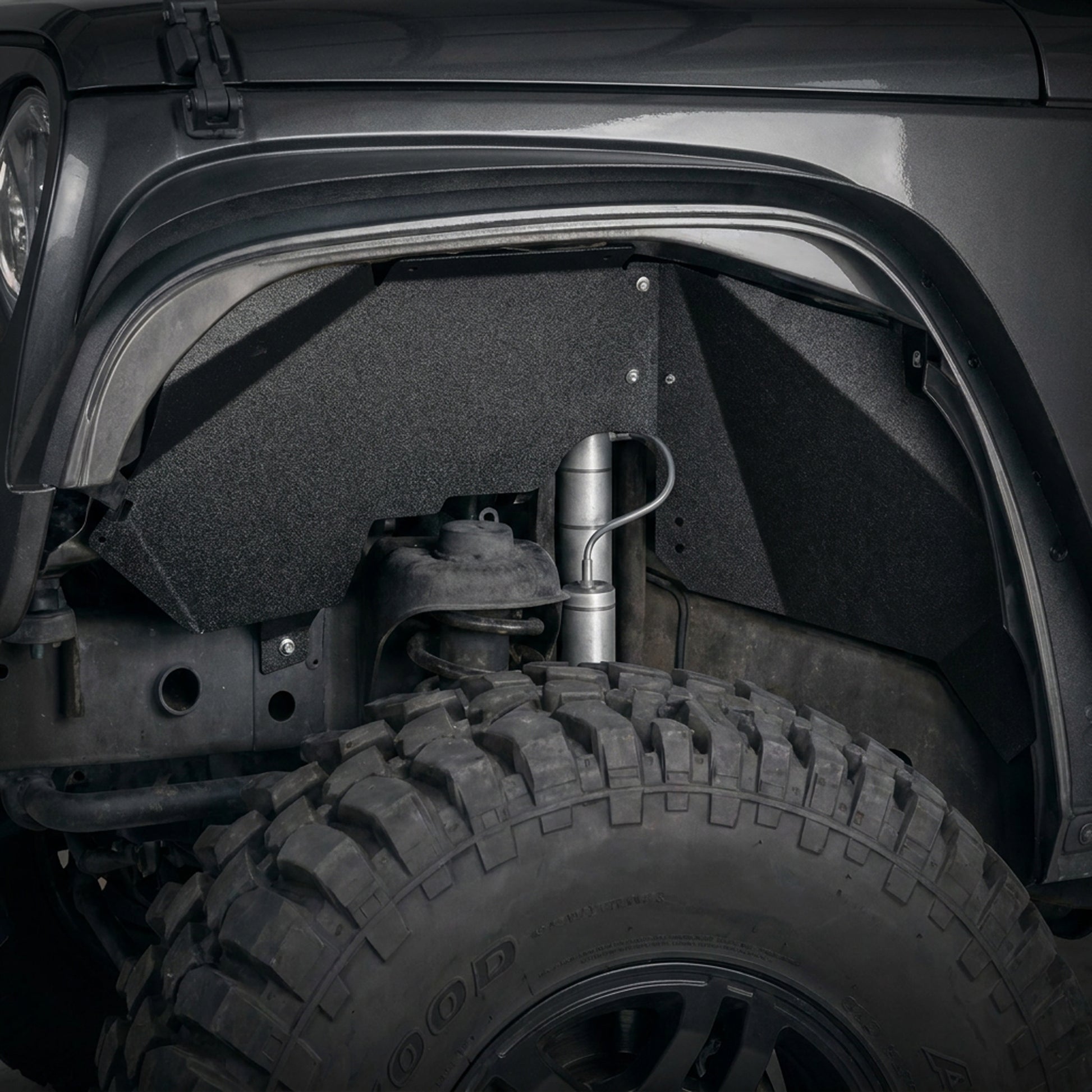 4PCS Black Front & Rear Inner Fender Liners Compatible with 2007-2018 Jeep Wrangler JK & JKU Unlimited (2/4 Doors) Steel Fenders Flares Four-piece pack product sizes vary see details image 8
