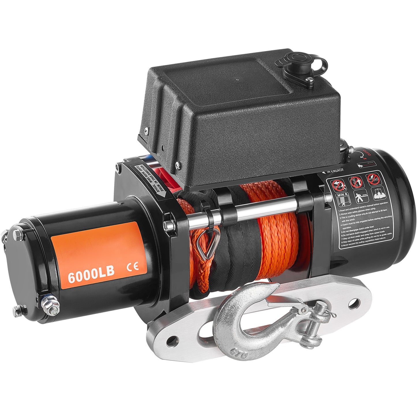Electric Winch for Truck 6000 lb Synthetic Rope Waterproof Remote Control image 5