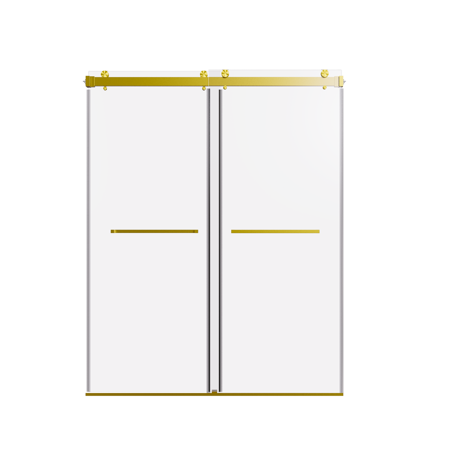 For 56-60 inches * 76 inches Frameless Double Sliding Shower Door in Brushed Gold, 3/8 inches (10mm) Thick SGCC Tempered Glass Door, Reversible Installation, No Soft-Close image 10