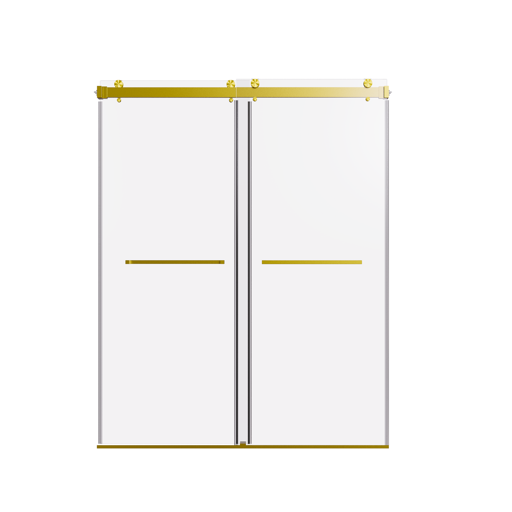 For 56-60 inches * 76 inches Frameless Double Sliding Shower Door in Brushed Gold, 3/8 inches (10mm) Thick SGCC Tempered Glass Door, Reversible Installation, No Soft-Close image 10