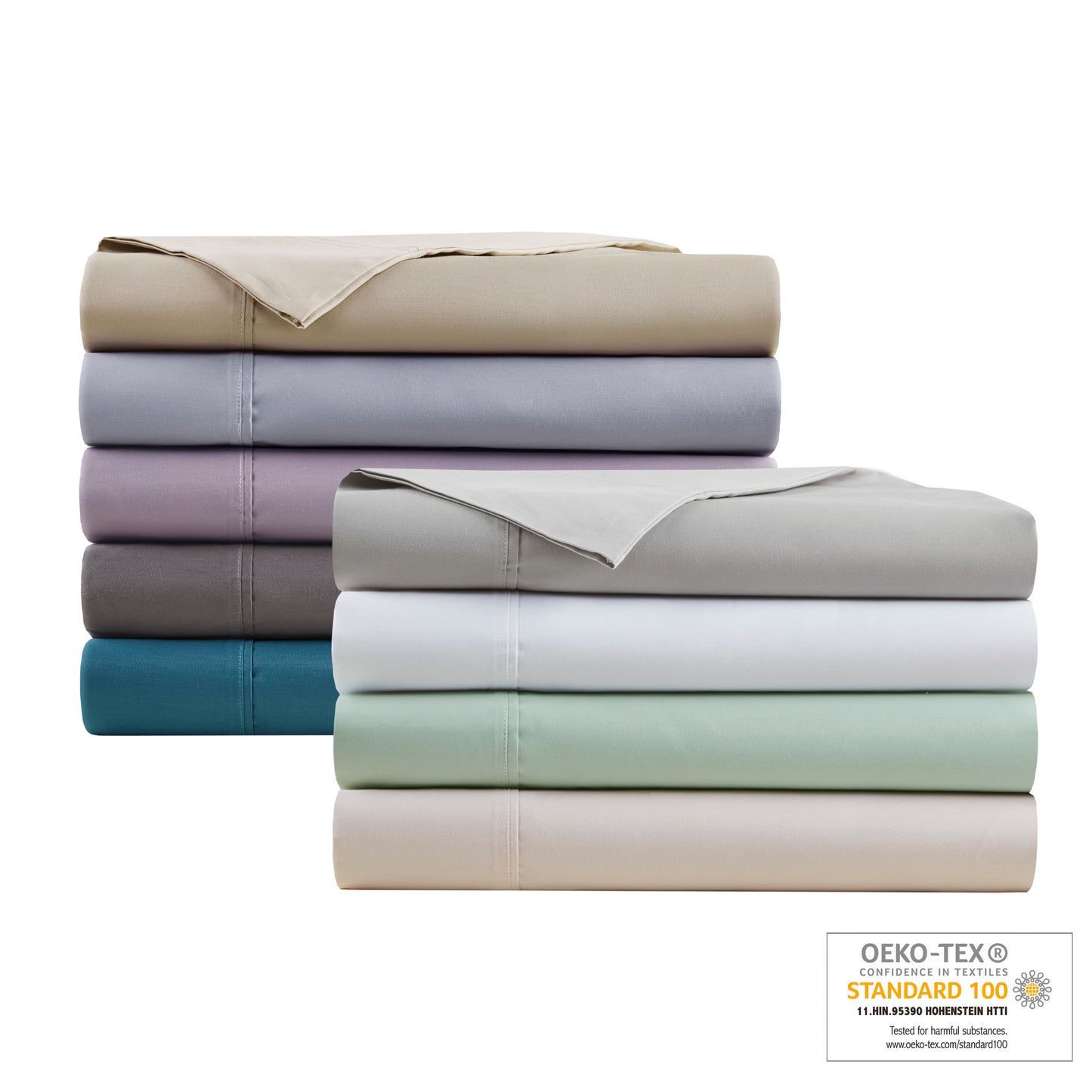 4 Pieces Queen Cooling Cotton Blend Sheet Set,Blue image 9