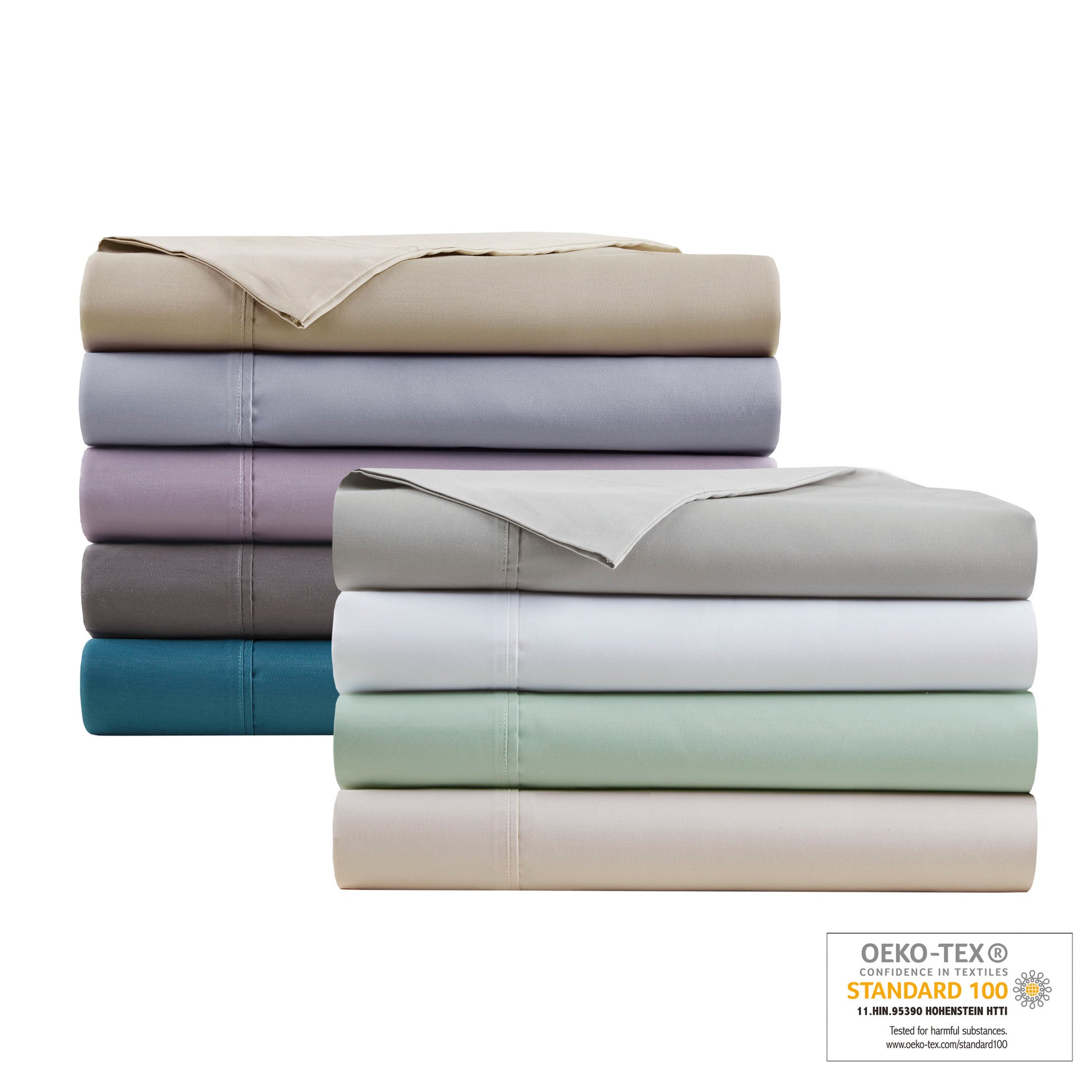 4 Pieces Queen Cooling Cotton Blend Sheet Set,Blue image 9