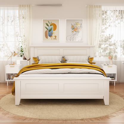 22.83'' H Modern White Nightstand with One Drawer and Open Shelf, Gold - Accented Handle, Ideal for Bedroom Decor image 11