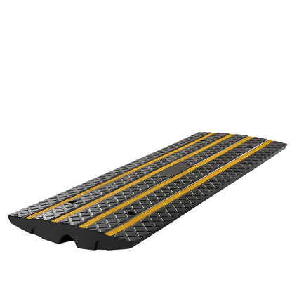 Car Driveway Rubber Curb Ramp, 33069 lbs Load Capacity, 2.6 inch Rise Curbside Bridge Ramp with Yellow Reflective Strips, Suitable for Loading Dock, Warehouse, Garage, Sidewalk (3 Pack) image 8