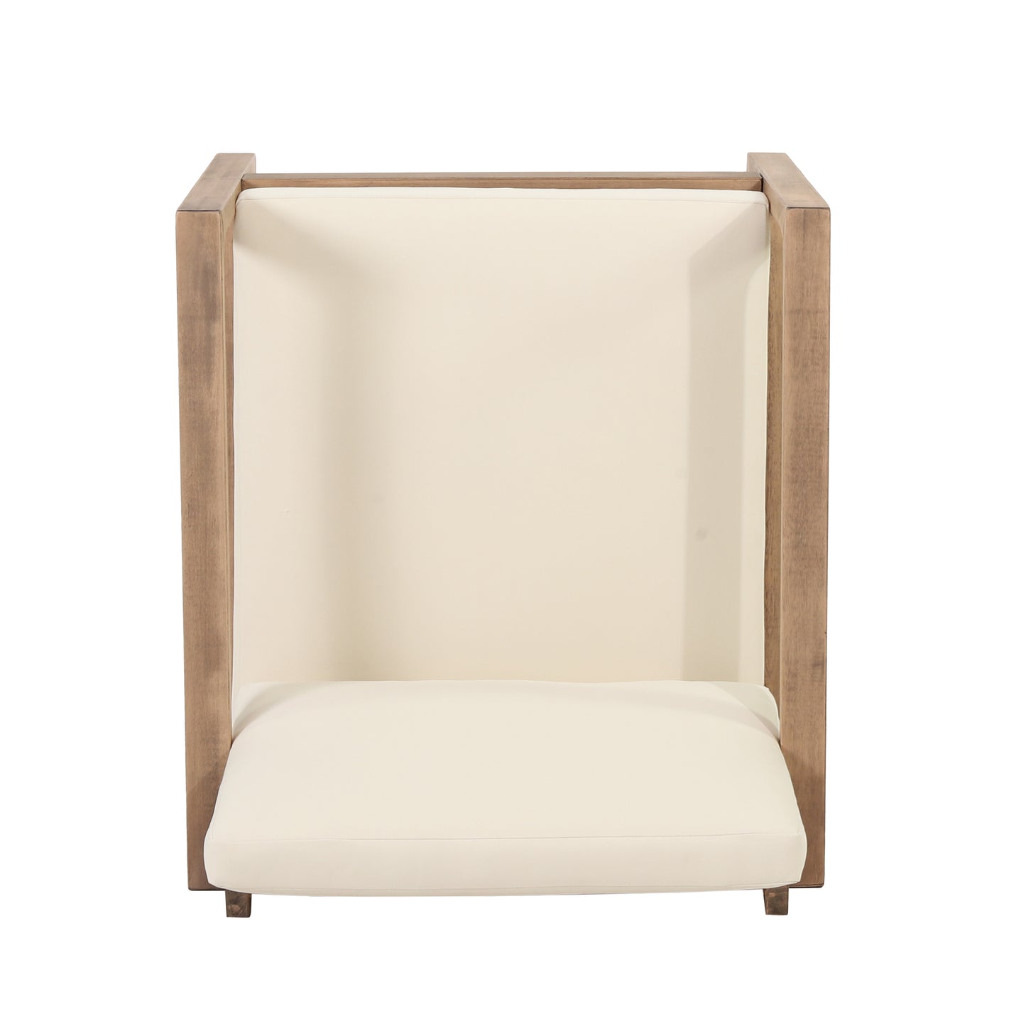 Set of 2, Outdoor Acacia Wood Patio Club Chair, Wood Patio Furniture,Waterproof Thick Cushion Deep Seating for Porch, Garden, Backyard, Balcony, Brown Wash and Beige Cushion image 11
