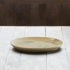 Off-White Round Ceramic Printed Dinner Plate – Elegant Dining Plate for Every Meal-9.8" Dia