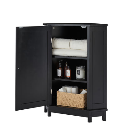 Black Bathroom Cabinet Triangle Corner Storage Cabinet with Adjustable Shelf Modern Style MDF Board(Old SKU:N725P172615B) image 12
