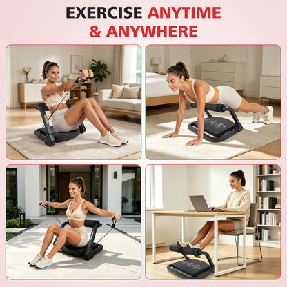 Ab Core Trainer Abdominal Machine for Home Gym with Resistance Bands Black image 7