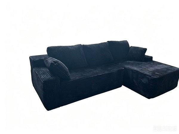 96" Compressed L-Shape Sofa Black Right Corner Facing sofa image 5