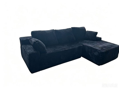 96" Compressed L-Shape Sofa Black Right Corner Facing sofa image 5
