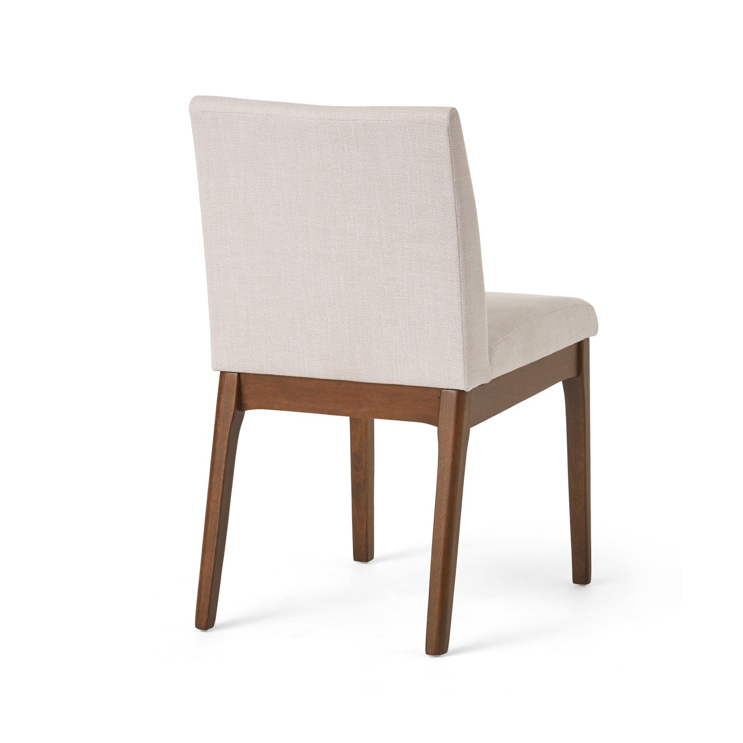 Set of 2 Contemporary Dining Chairs - Upholstered Seat and Backrest, Rubberwood Legs, Walnut + Light Beige (same sku: 58924.00WNT / N759P288155K) image 6