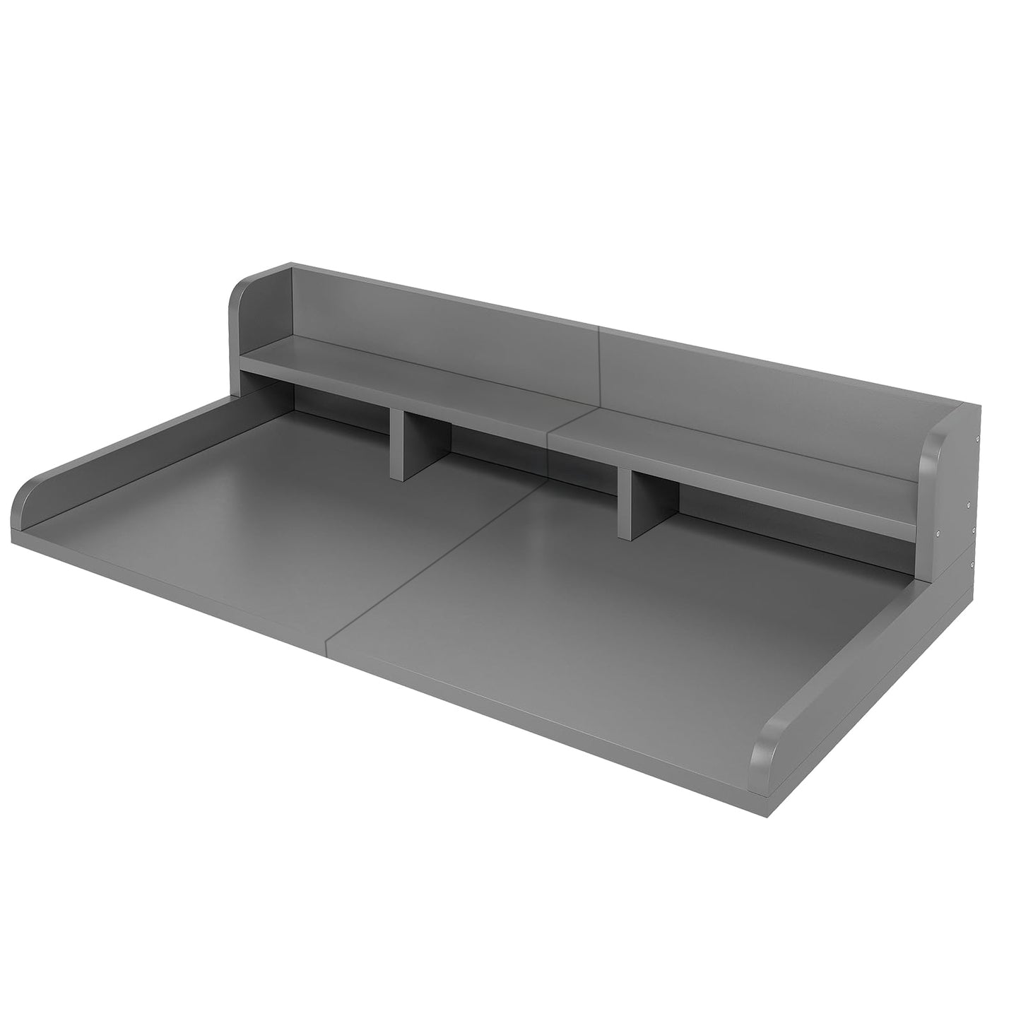 Washer Dryer Countertop with Non-slip Pads, Laundry Wood Shelf Topper with Edge, 54" Width x 27.5" Depth Double Layer Organizer for Washer and Dryer Laundry Hamper Counter Storage Organization (GRAY) image 6