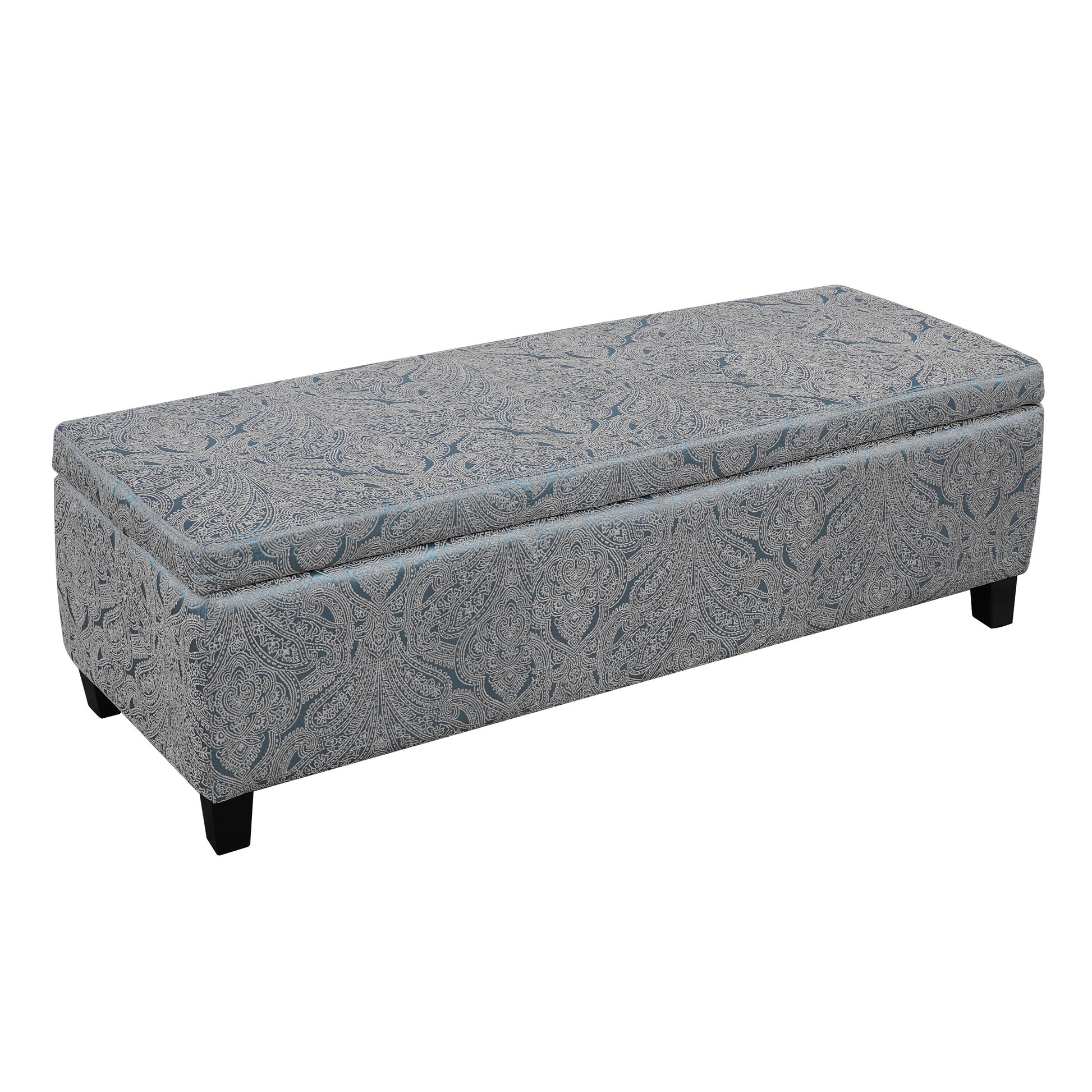 Indoor Jacquard Storage Ottoman Bench - Upholstered Entryway Bench with Hidden Storage, 300lbs Weight Capacity for Living Room, Bedroom & Hallway image 6