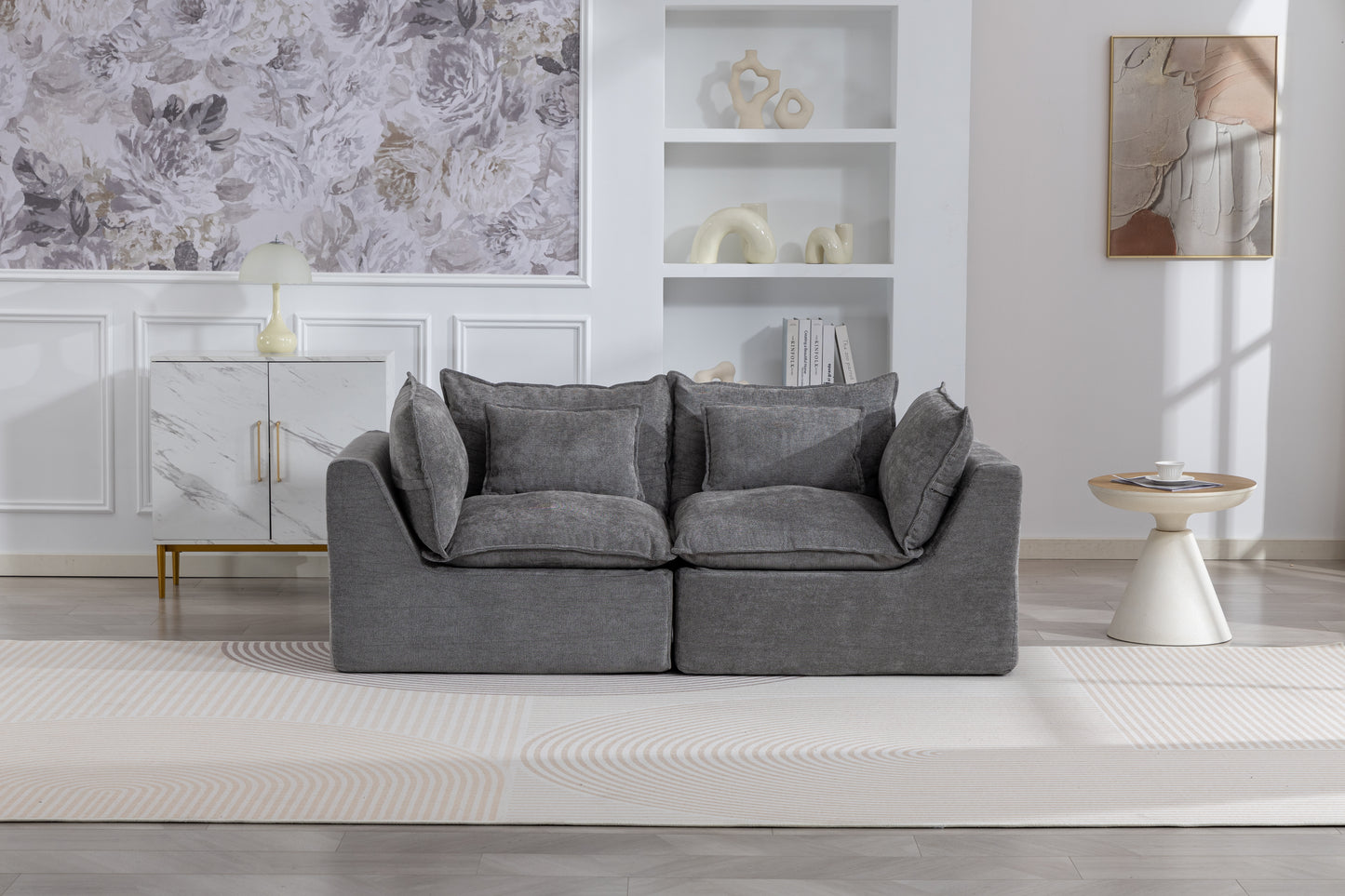 74.8" Width Cloud Couch Oversized Modular Sectional Sofa True Relax Comfy Couches Wide&Deep Seat Sofas for Living Room Furniture Sets, 2Seat image 8