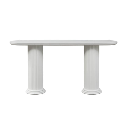 62.99 inch Modern Design Console Table with Roman-style Legs,MDF Entryway Table with Wood Venner for Living Room,Hallway image 2