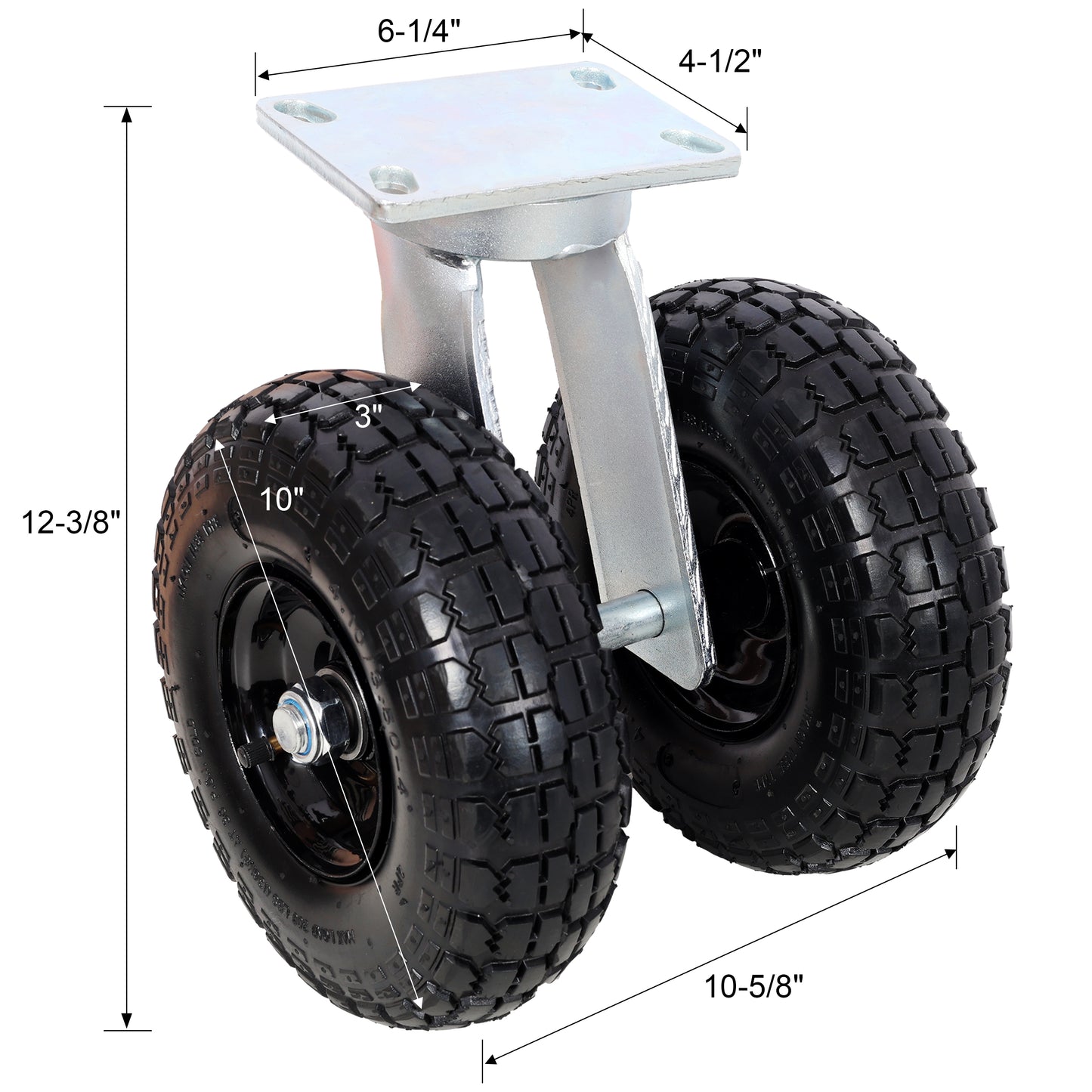 10 in Dual Air Wheels Swivel Caster, 660LBS LOAD CAPACITY image 7