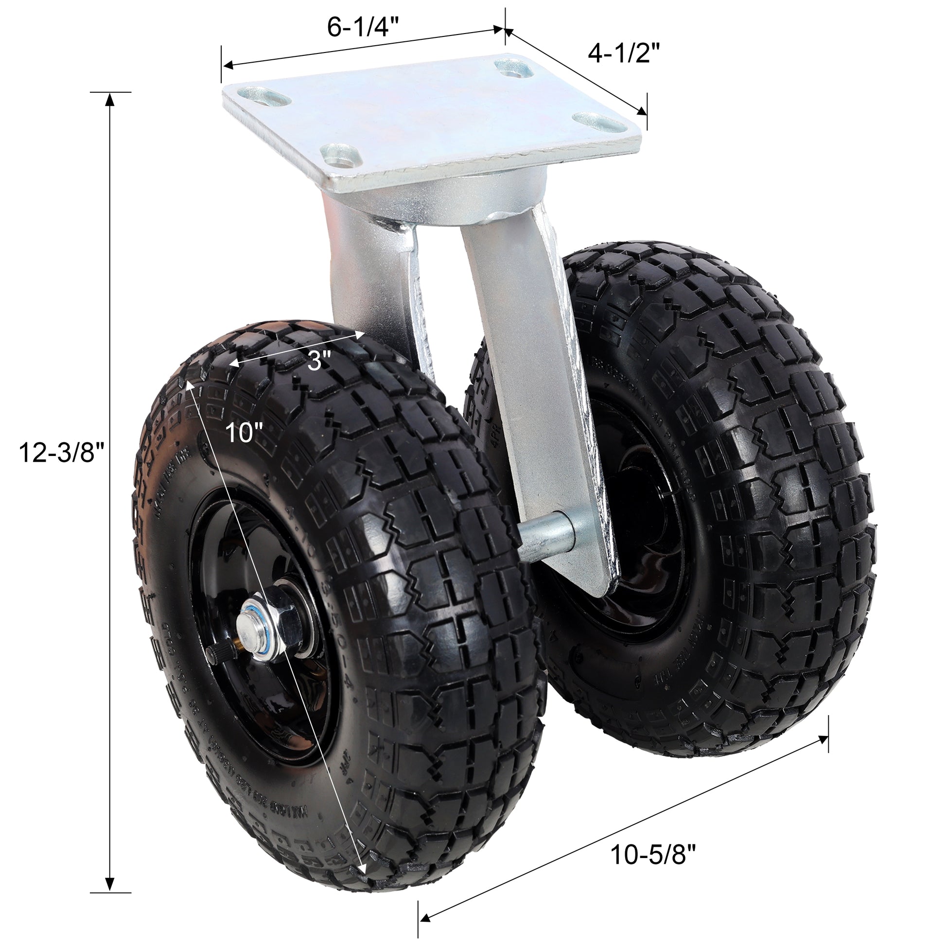 10 in Dual Air Wheels Swivel Caster, 660LBS LOAD CAPACITY image 7