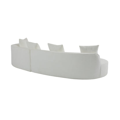 126"Curved Sectional Sofa (Beige-D28 Full Foam) image 4