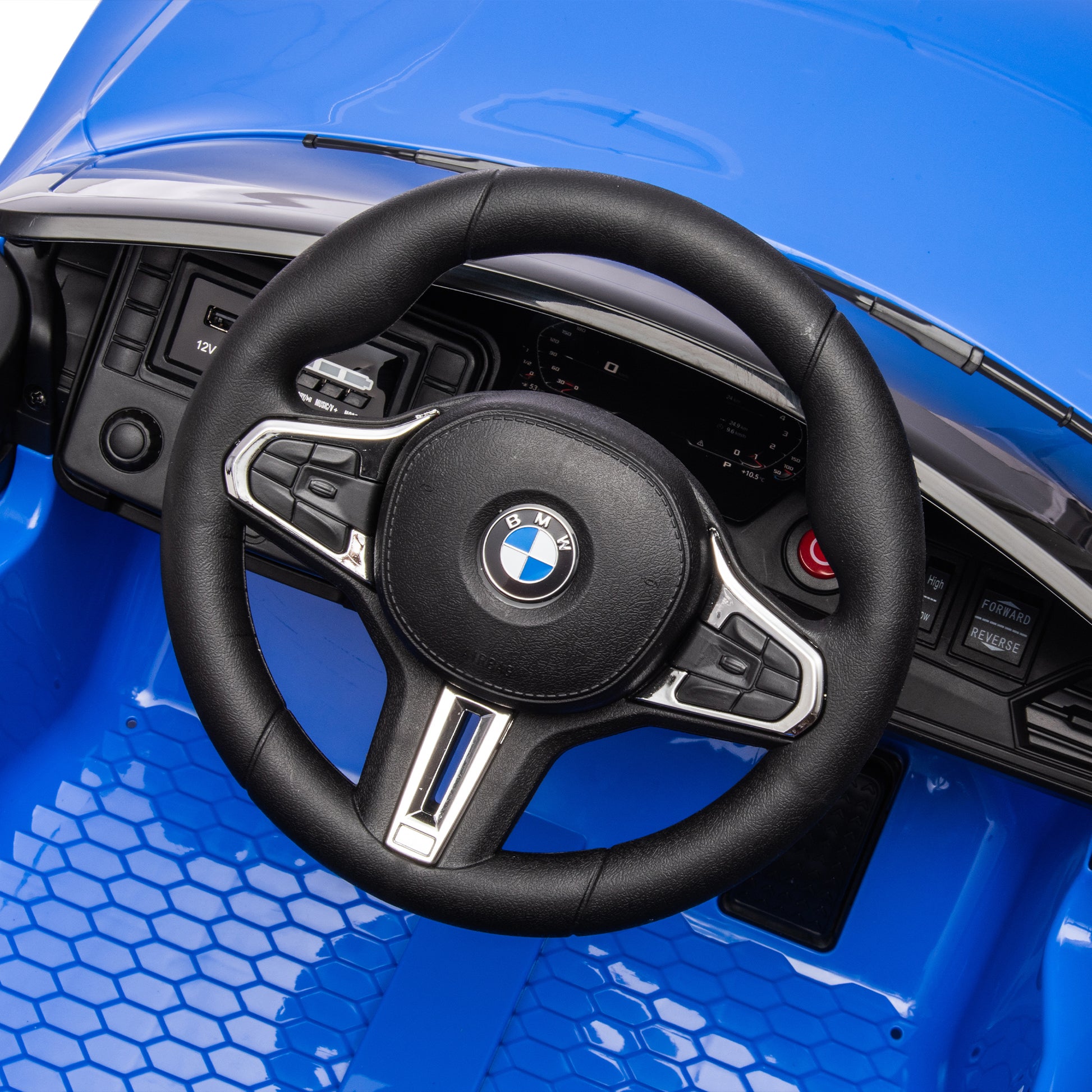 BMW M4 12v Kids ride on toy car 2.4G W/Parents Remote Control,Three speed adjustable,Power display, USB,MP3,Bluetooth,LED light,story,A handle with wheels and a pull, easy to carry image 12