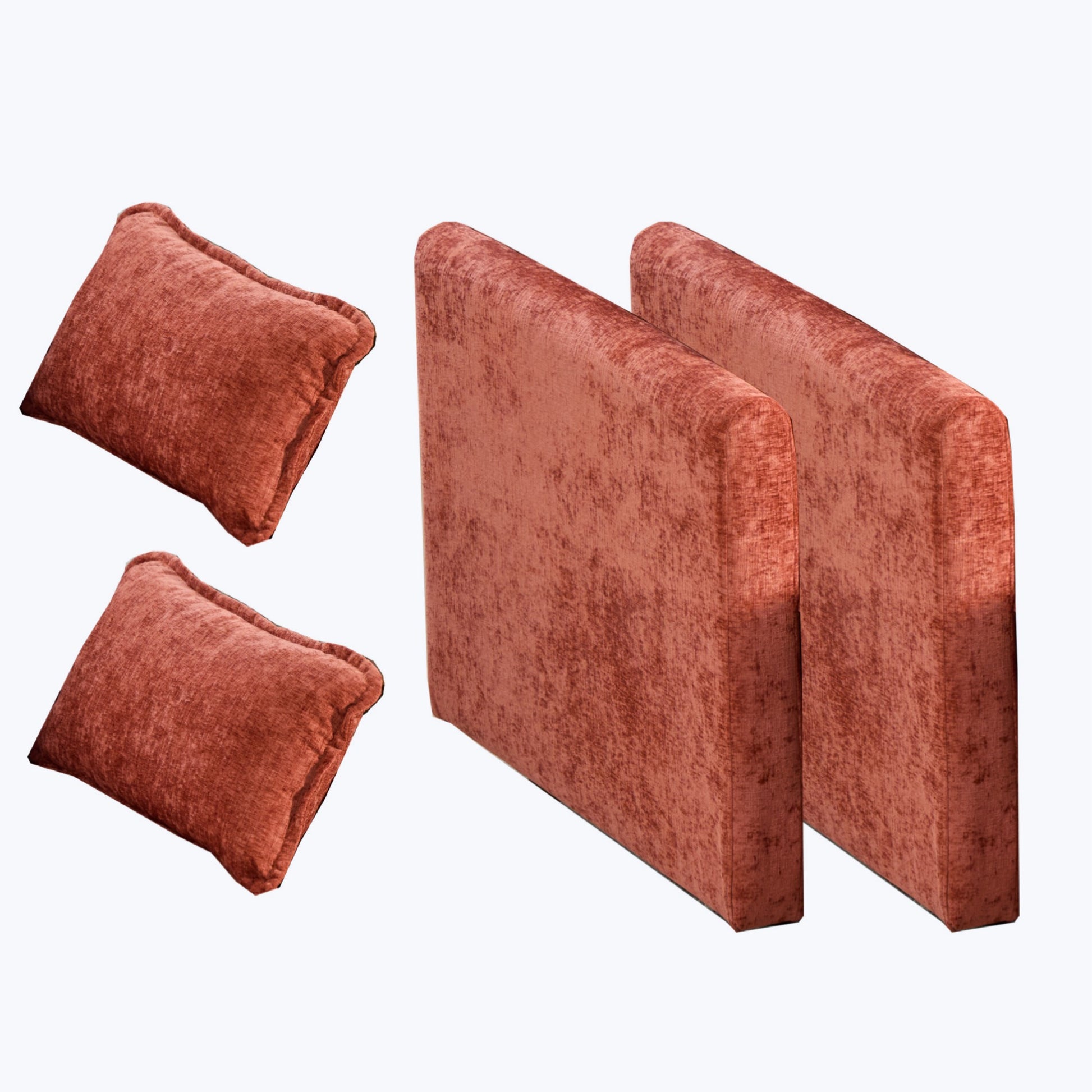 Cloud Sofa Armrests only, Modern Sectional Couch, for Living Room Bedroom and Apartment, Comfy Double Layer Upholstered Seat Cushion, Breathable Chenille Fabric, Orange,SW501EOG image 1
