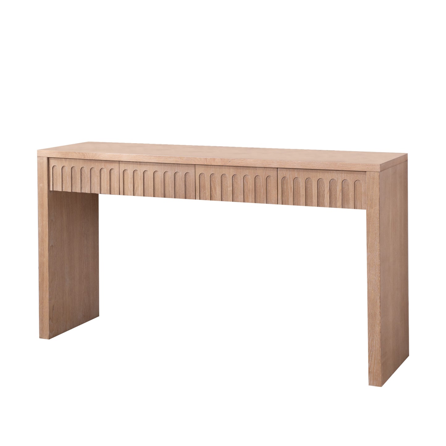 Modern Console Table with 4 Drawers – 59.2" Entryway Table in Natural Wood Finish image 5