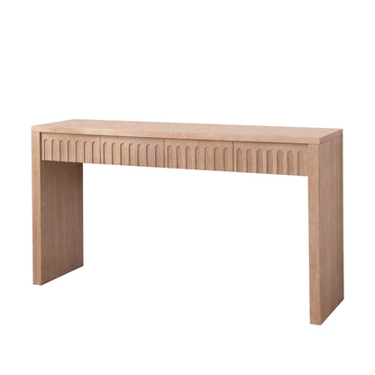 Modern Console Table with 4 Drawers – 59.2" Entryway Table in Natural Wood Finish image 5