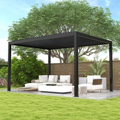 8640 Louver Pergola 10x13FT Aluminum Frame & Steel Louvers image 5