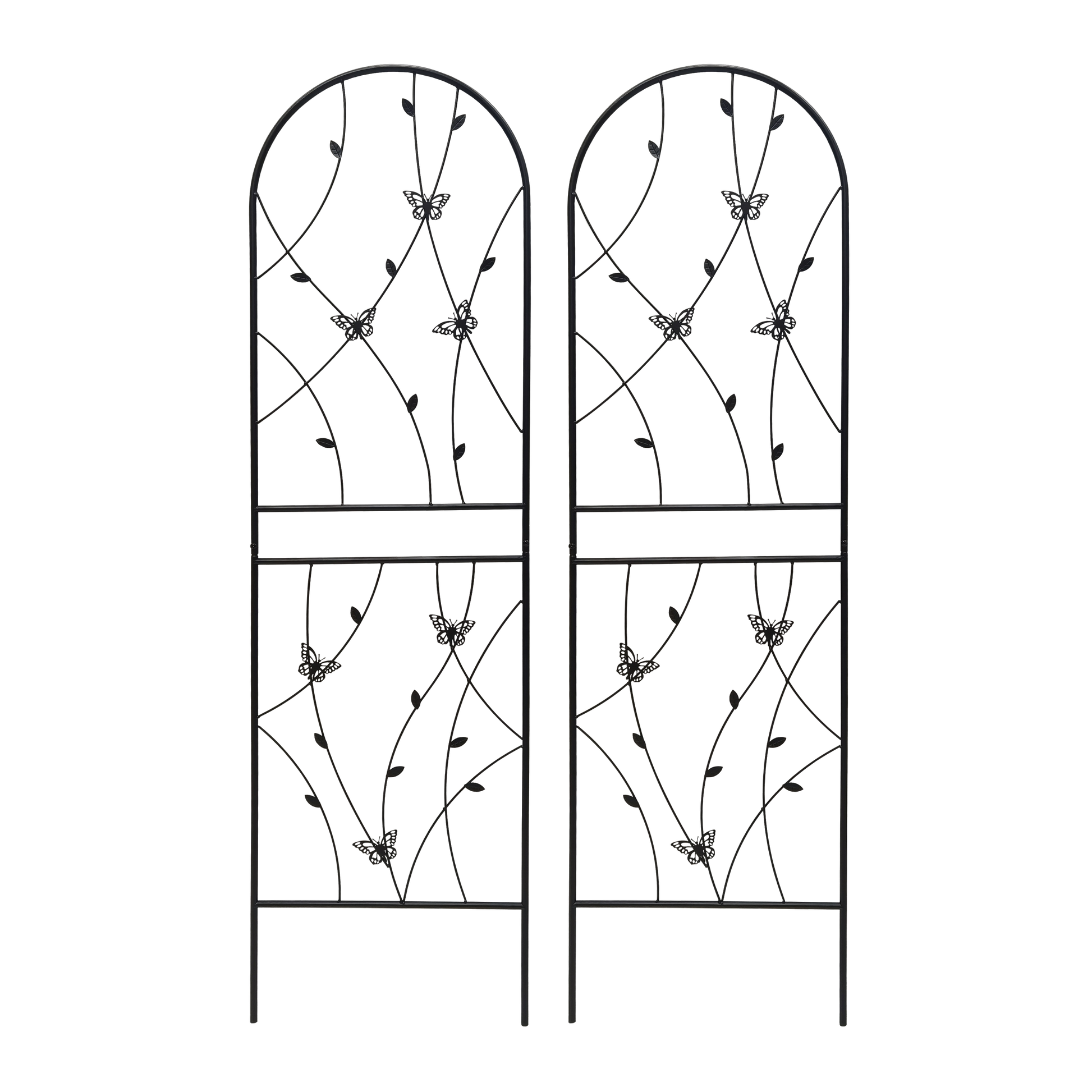 2 Pack Metal Garden Trellis 71" x 19.7" Rustproof Trellis for Climbing Plants Outdoor Flower Support Butterfly Deco Black image 11