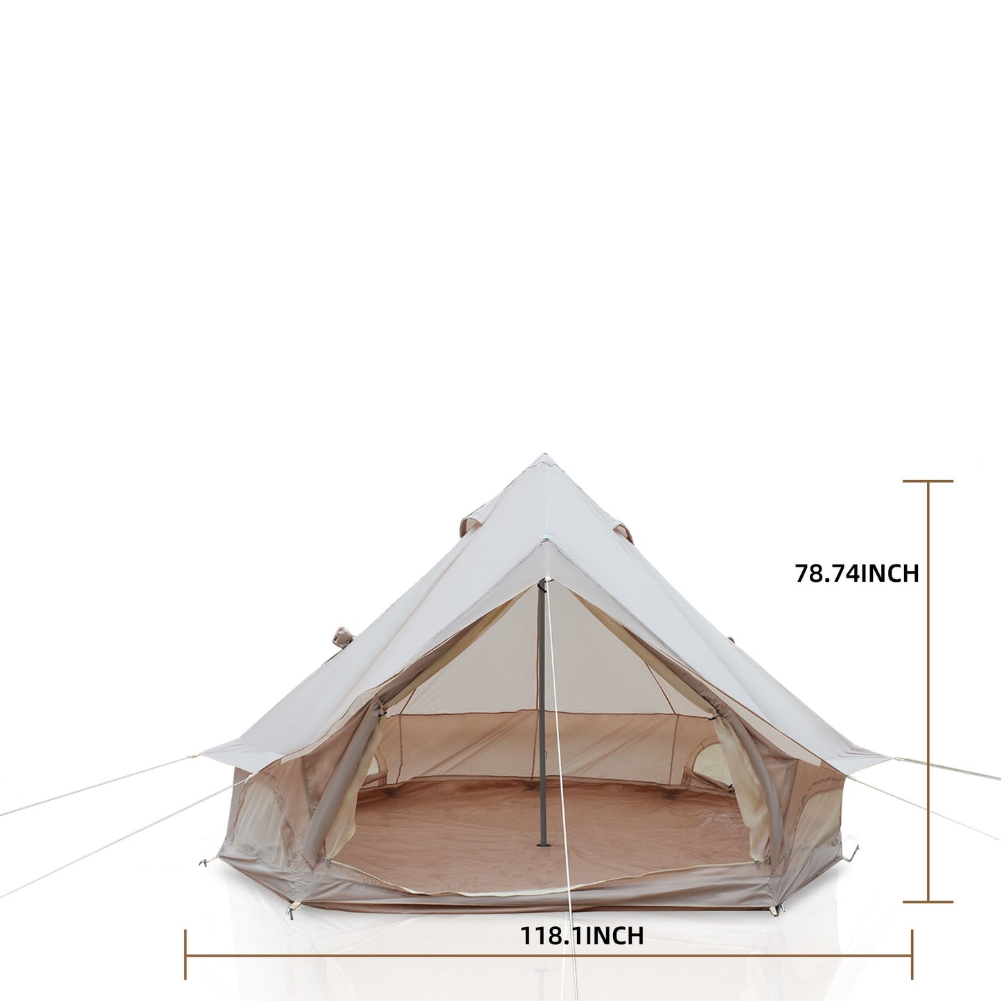 Oxford Bell Tent for Family Camping - Spacious 9.8ft Yurt with Stove Jack, Large Glamping Tents for 3-4 People, 4 Season Oxford Hot Tent Shelter Beige image 8
