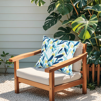 6 Pack Outdoor Pillow Covers ONLY 18x18 Inch, Water-Repellent Decorative Cushion Covers for Patio Furniture, Garden, Porch, Balcony and Outdoor Sofa-Coastal Leaves Blue image 4