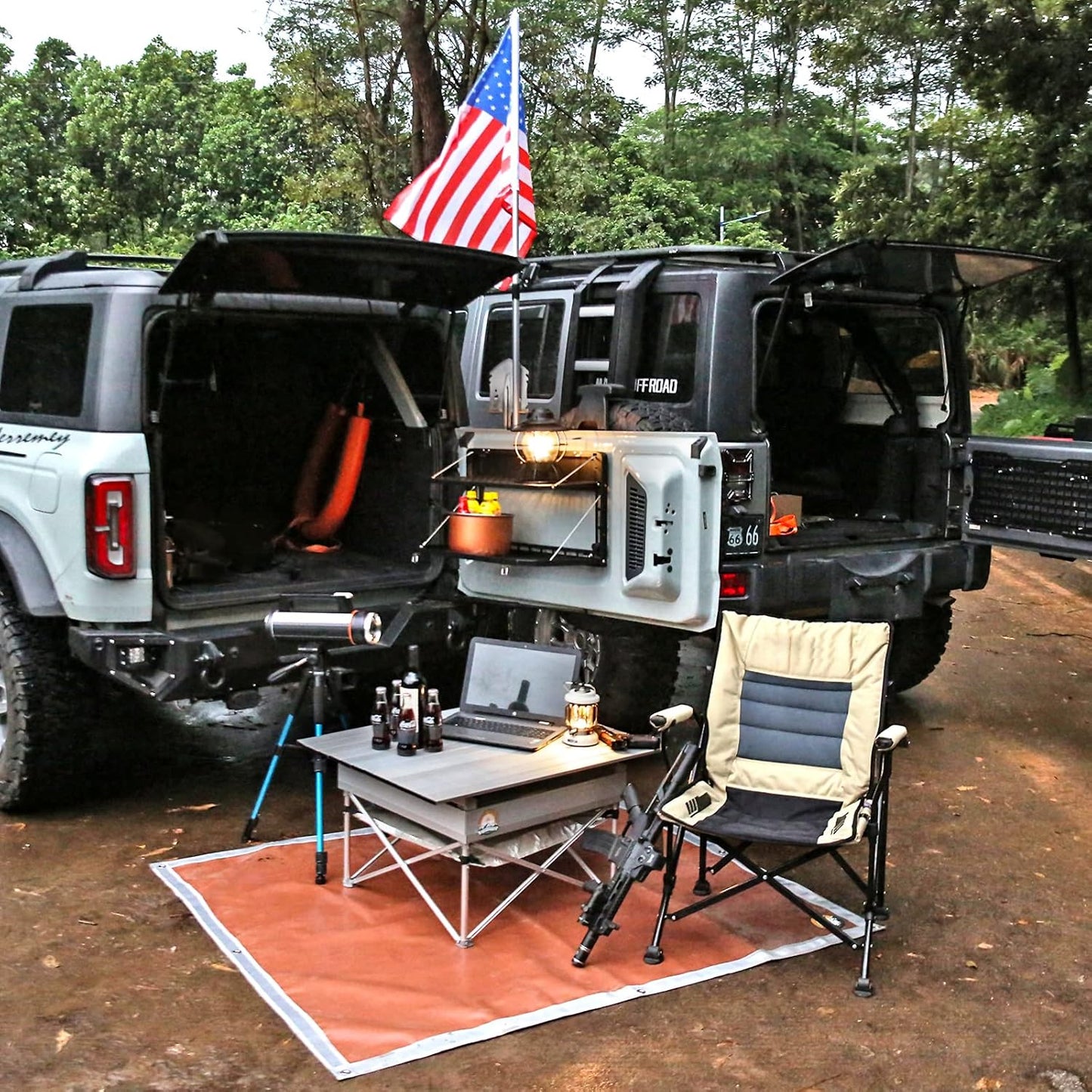 Tailgate Table Rear Foldable Cargo Shelf Aluminum Alloy Storage Shelf MOLLE Panel for Ford Bronco 2021-2026 image 2