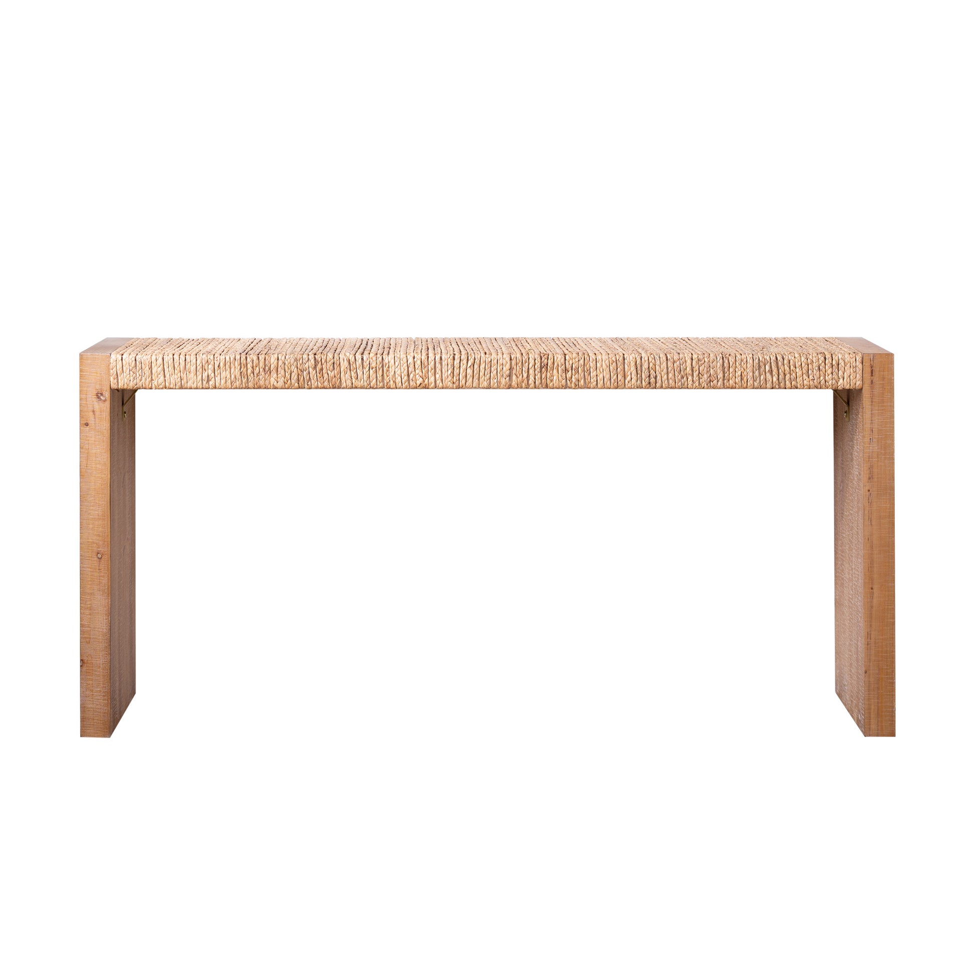 69" Natural Seagrass Console Table – Handwoven Top with Engineered Wood Frame image 5