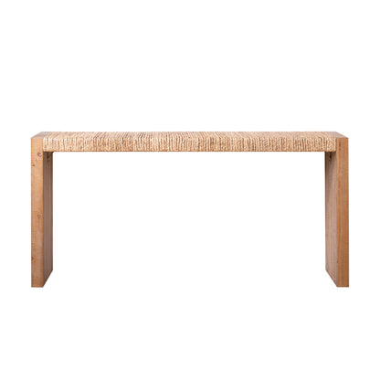 69" Natural Seagrass Console Table – Handwoven Top with Engineered Wood Frame image 5
