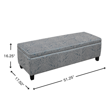Indoor Jacquard Storage Ottoman Bench - Upholstered Entryway Bench with Hidden Storage, 300lbs Weight Capacity for Living Room, Bedroom & Hallway image 3