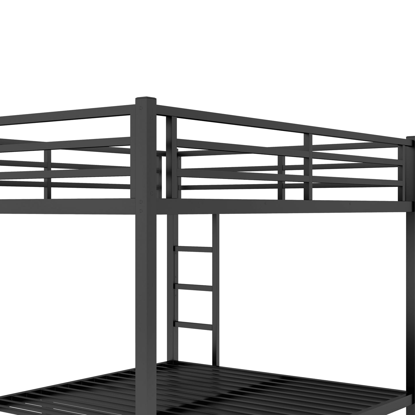 Metal Queen over Queen Bunk Bed for Teens and Adults,Space-Saving/Noise Reduced/No Box Spring Needed, Black image 7