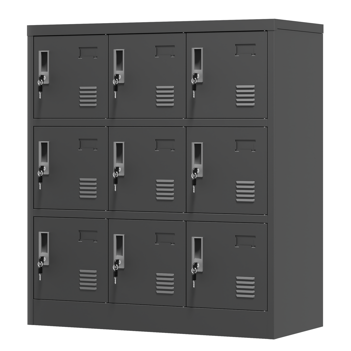 9-Door Employee Storage Locker, Metal Lockers for Office, Gym, School, and Homewith Card Slot (Black) image 6