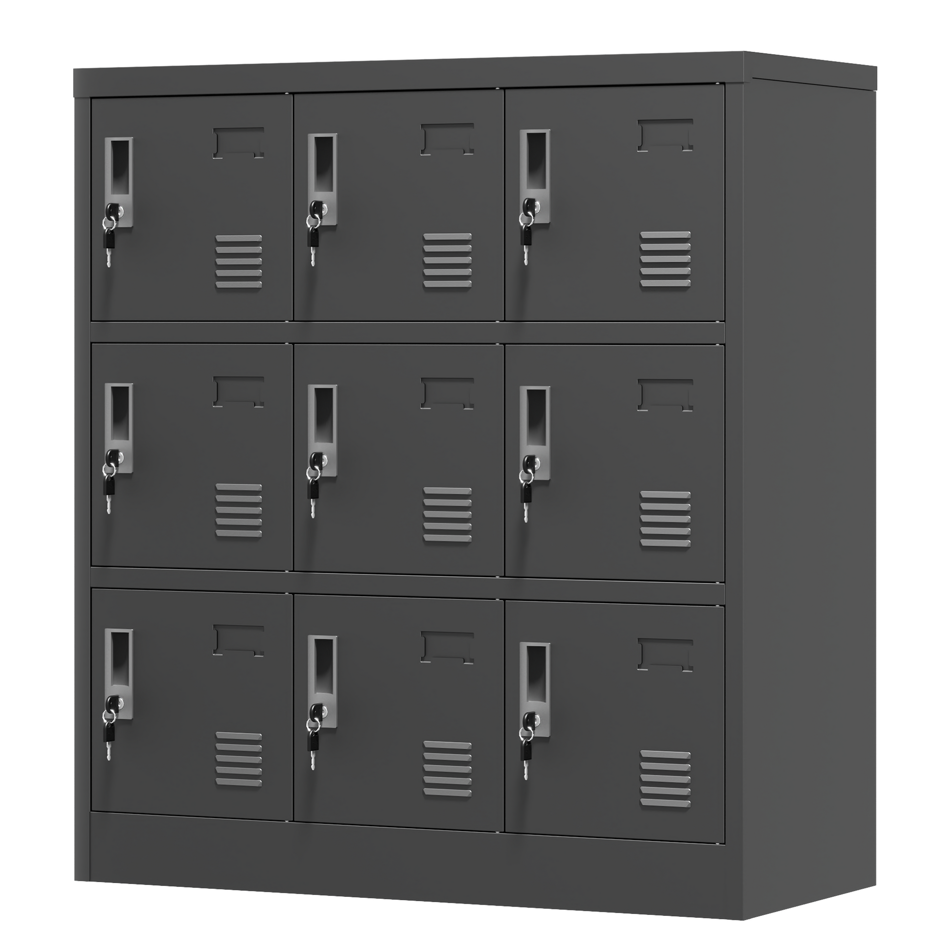 9-Door Employee Storage Locker, Metal Lockers for Office, Gym, School, and Homewith Card Slot (Black) image 6