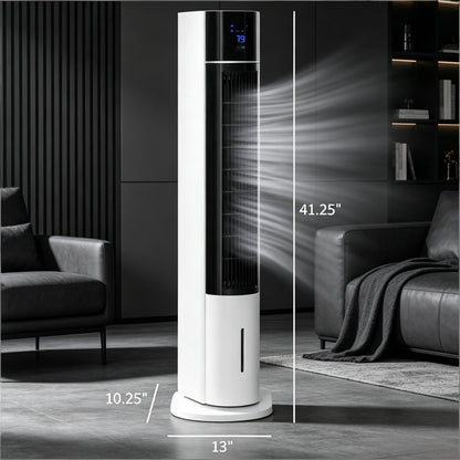 42" White 52° Oscillating Portable Swamp Cooler with Humidifier, 3 Modes, 3 Speeds 3-In-1 Ice Cooling Fan with Humidifier, image 5