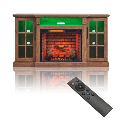 65" Fireplace TV Stand for TVs up to 75",with 28" Electric Fireplace and LED Light image 11