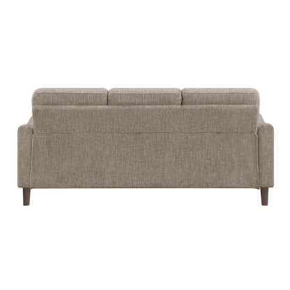 Contemporary Brown Sofa Chenille Fabric Upholstery Foam Comfort Solid Wood Living Room Furniture 1pc image 6