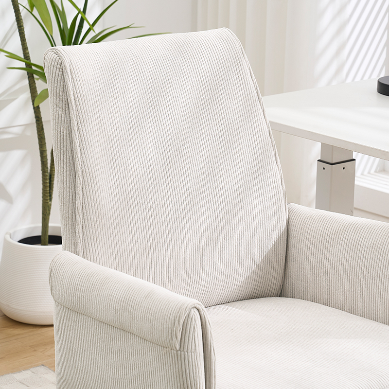 Mid-back liftable office chair, striped fabric, and ergonomically designed, is an excellent choice for working, studying or relaxing. The mid-back design provides a better sitting experience,White image 9