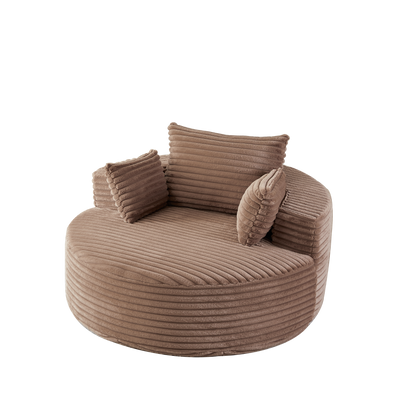 55'L Corduroy Sponge single sofa,No Assembly Required,Fluffy Modern Sleeper Chair for Living room, Bedroom, Lounge and Projection Room(Not a swivel chair.) image 4