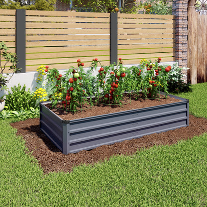6x3x1ft 2pcs large Garden Bed Kit, Grey Galvanized Metal Outdoor Garden Boxes, Suitable for Outdoor Ground Gardens for Growing Plants, Vegetables Flowers Herb image 11