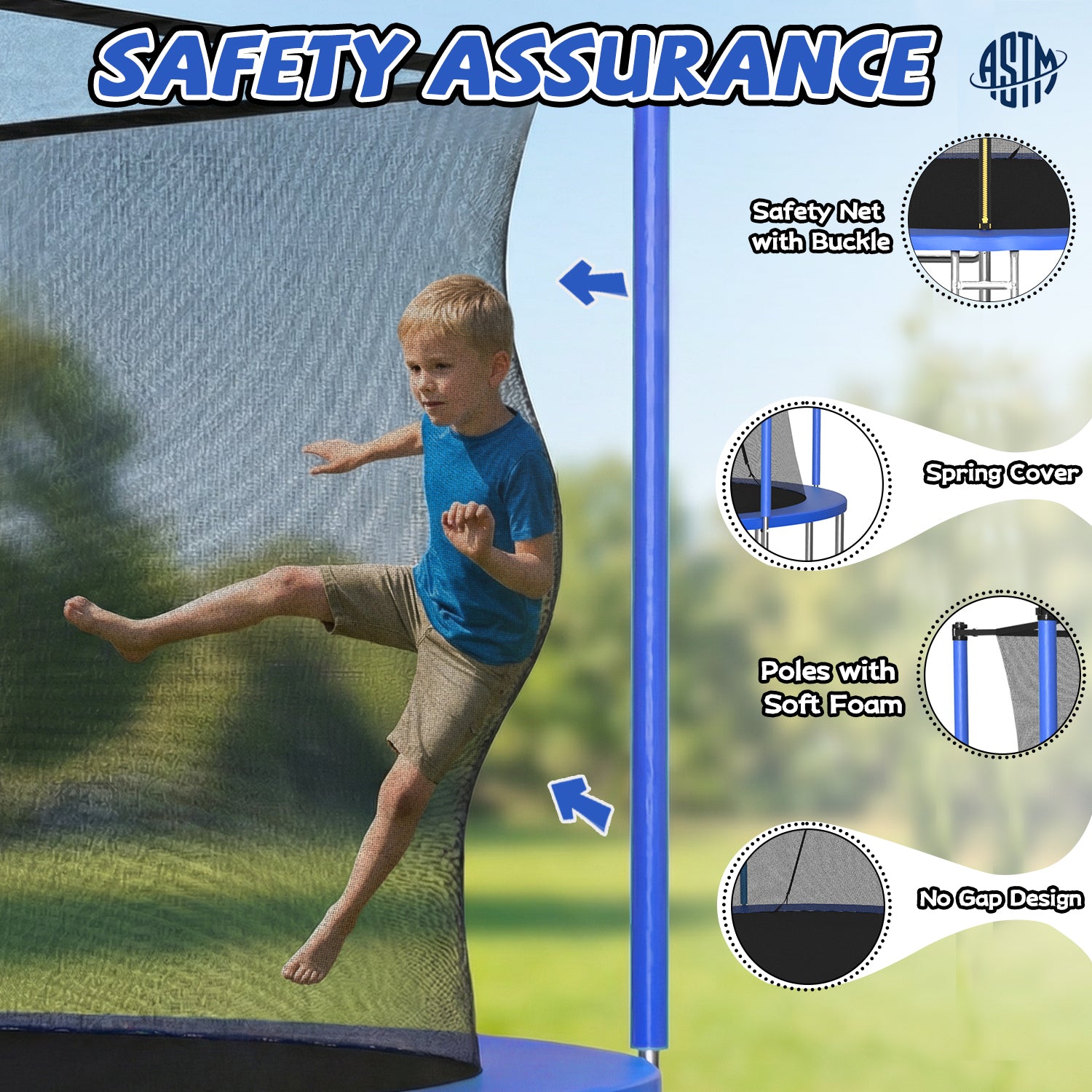 14FT Trampoline,Sports Fitness Trampolines with Enclosure Net, Recreational Trampolines for Outdoor Indoor image 5