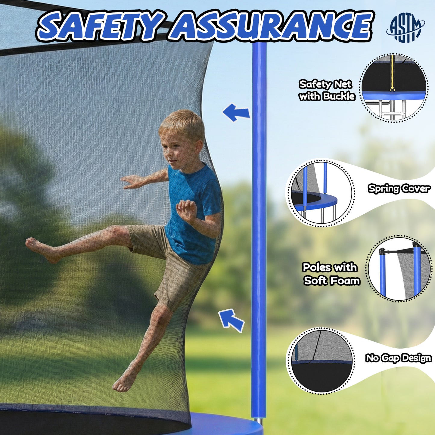 14FT Trampoline,Sports Fitness Trampolines with Enclosure Net, Recreational Trampolines for Outdoor Indoor image 5